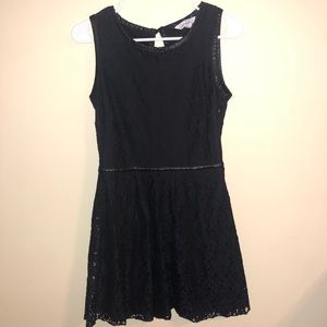Little black dress - lace and leather